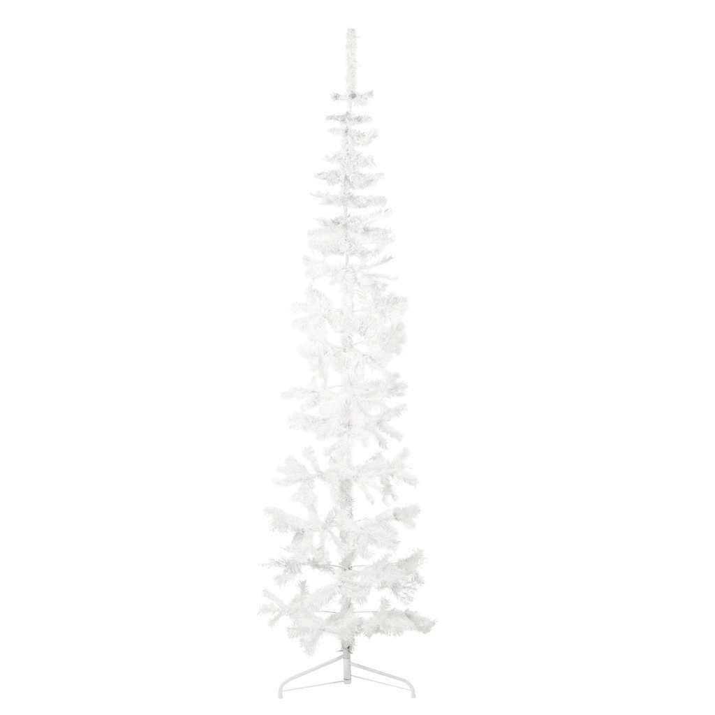 Vidaxl kunstkerstboom moitié avec un blanc standard à 240 cm blanc standard