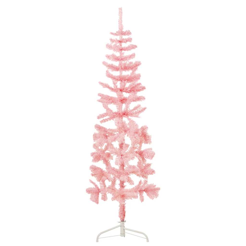 Vidaxl Kunstkerstboom moitié avec un rose standard de 180 cm standard