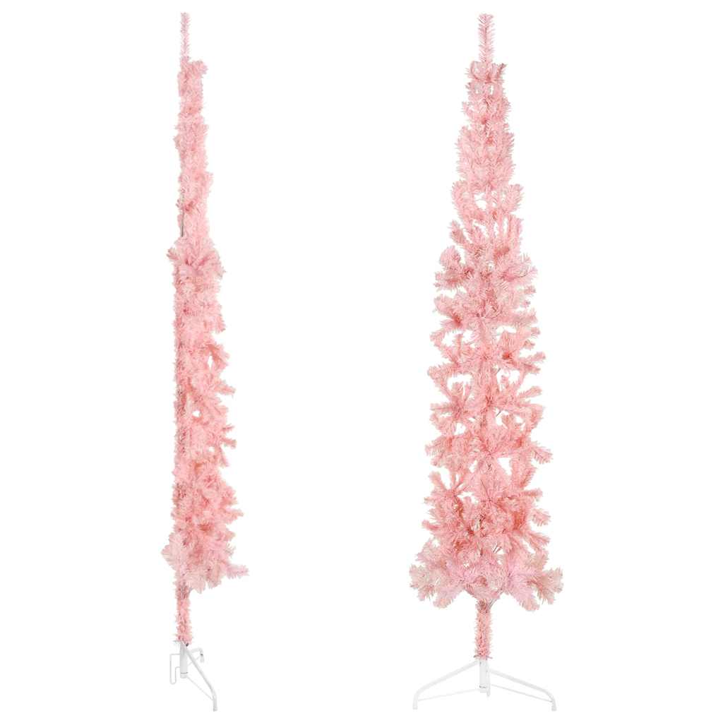 Vidaxl Kunstkerstboom moitié avec un rose standard de 210 cm standard