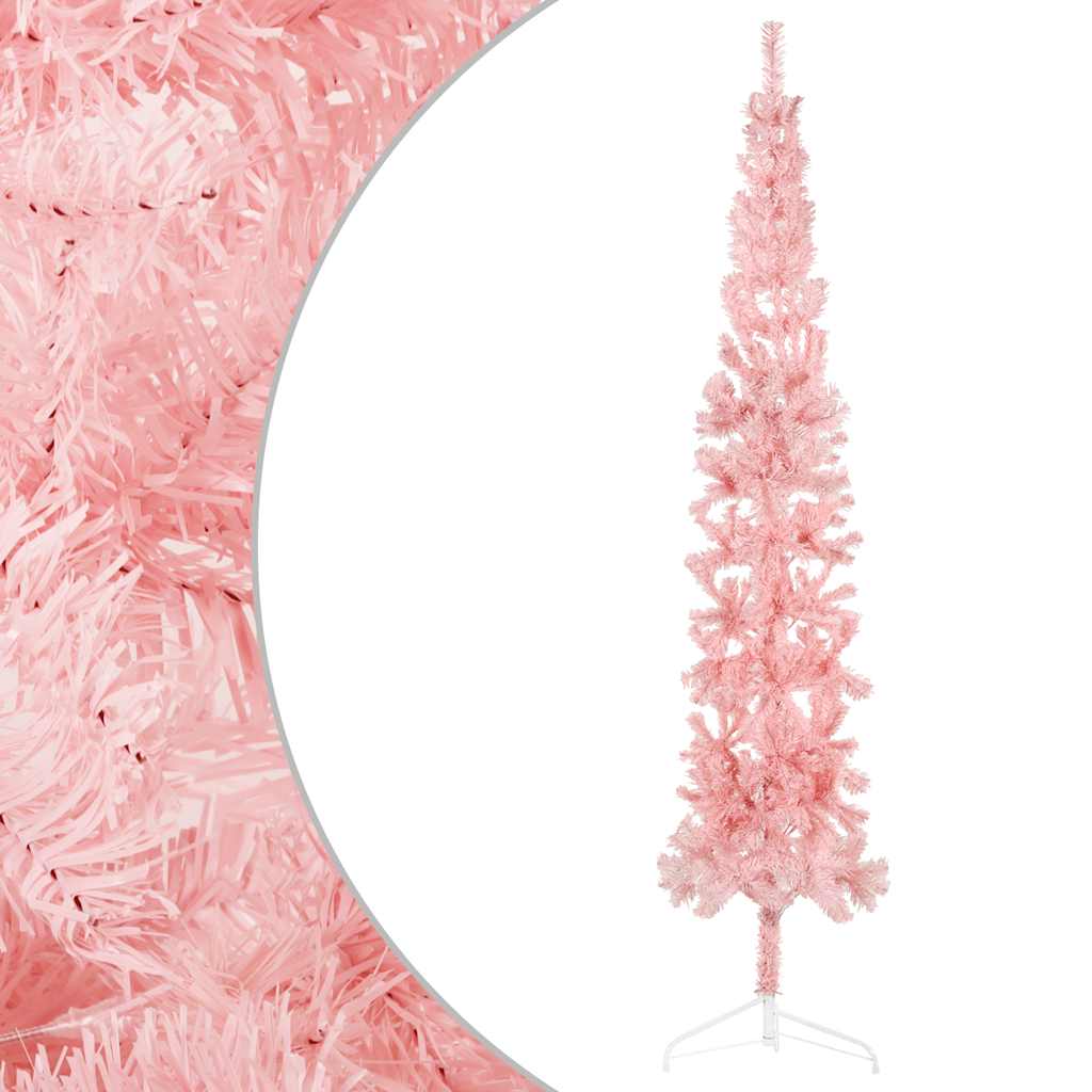 Vidaxl Kunstkerstboom moitié avec un rose standard à 240 cm standard