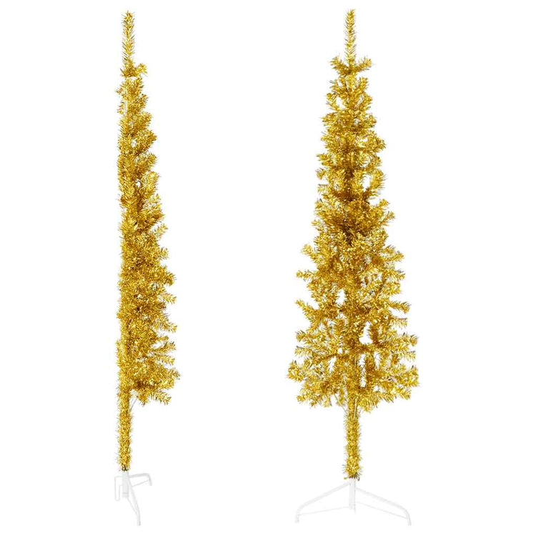 Vidaxl kunstkerstboom moitié avec de couleur dorée de 120 cm étroite standard