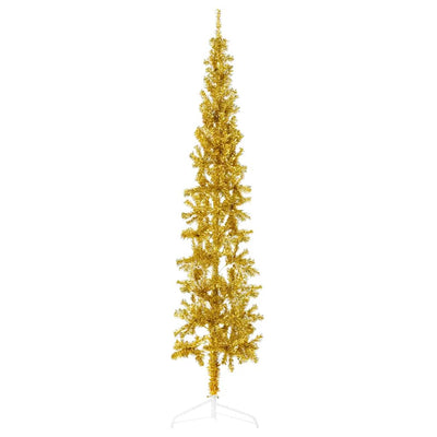 Vidaxl kunstkerstboom moitié avec de couleur dorée de 180 cm étroite standard