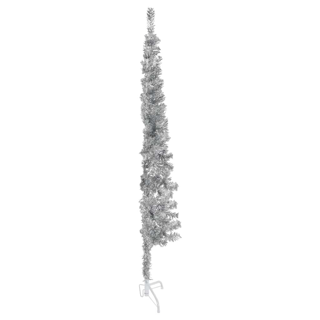 Vidaxl kunstkerstboom moitié avec de couleur argentée à 150 cm étroite standard