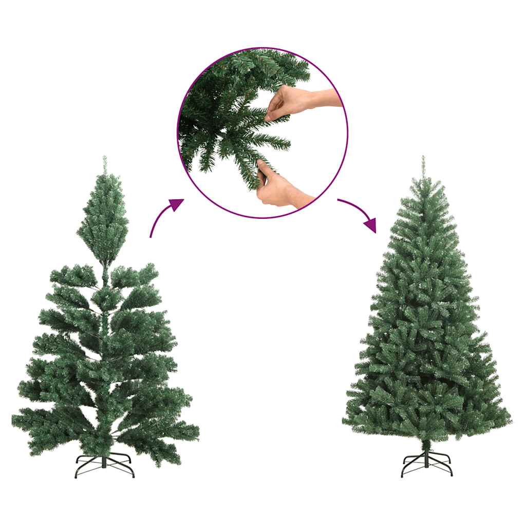 Vidaxl kunstkerstboom moitié avec un vert standard à 120 cm vert