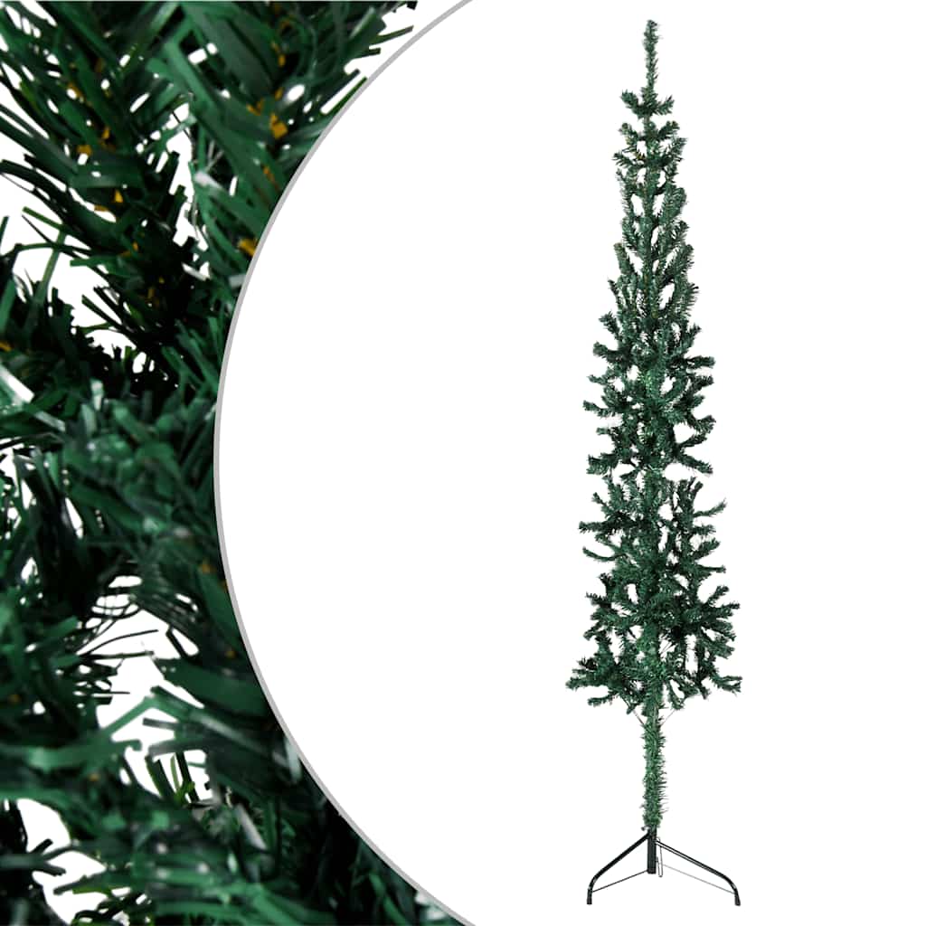 Vidaxl kunstkerstboom moitié avec un vert standard à 240 cm vert standard