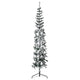 Vidaxl kunstkerstboom moitié avec neige étroite 210 cm