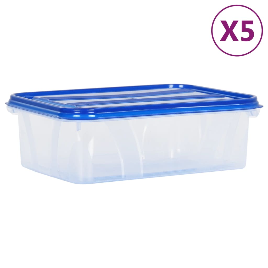 Vidaxl Conteneurs de stockage alimentaire 5 ST avec des couvercles en polypropène