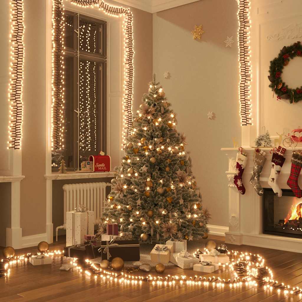 Vidaxl Light Garland Cluster avec 2000 LEDS blanc chaud 17 M PVC