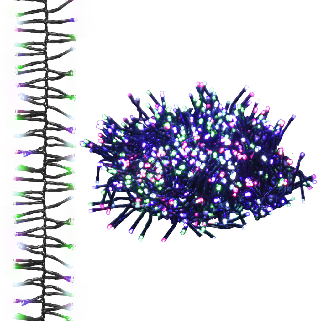Vidaxl Light Garland Cluster avec 2000 LEDS pastel multicolore 17 M PVC