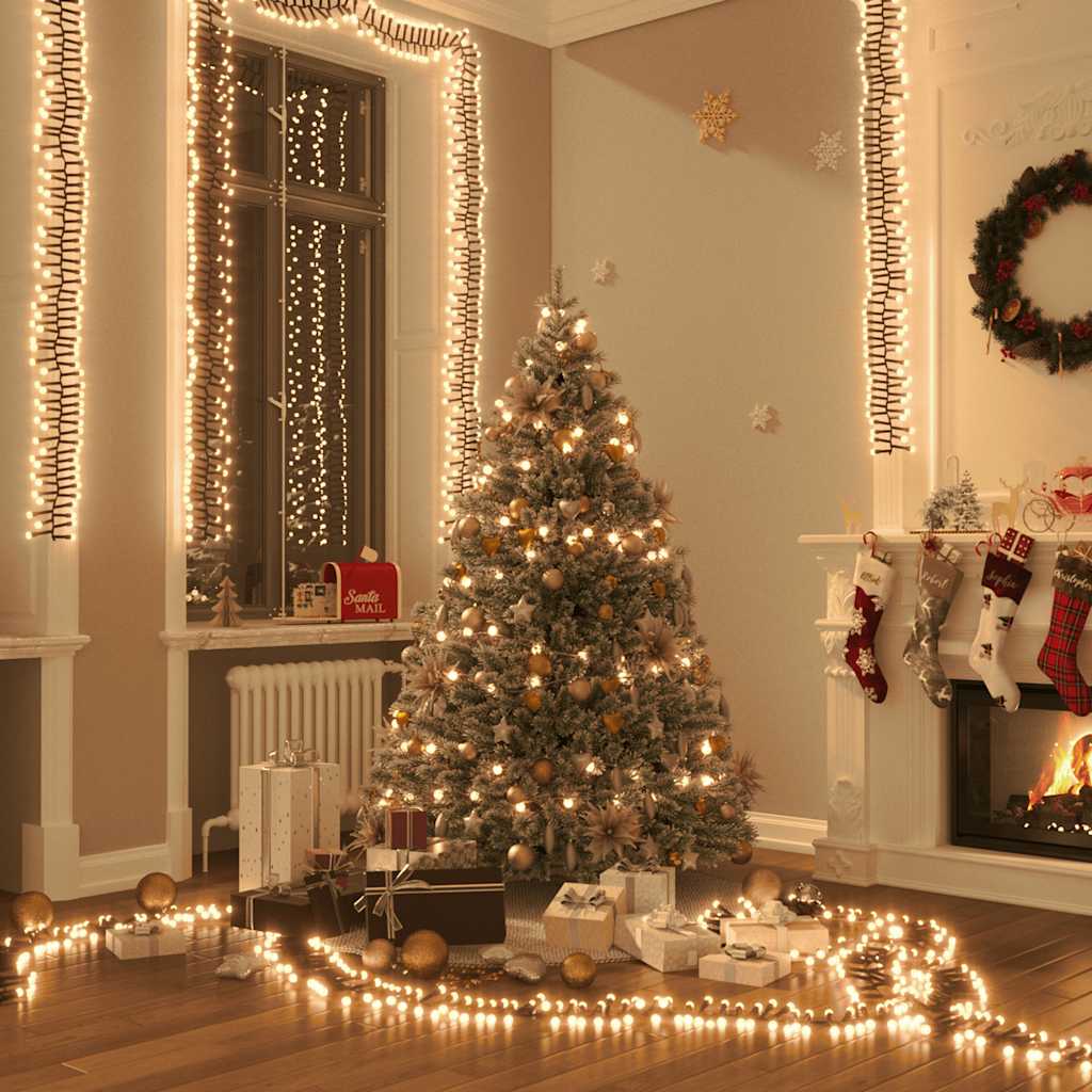 Vidaxl Light Garland Cluster avec 3000 LEDS blanc chaud 23 M PVC