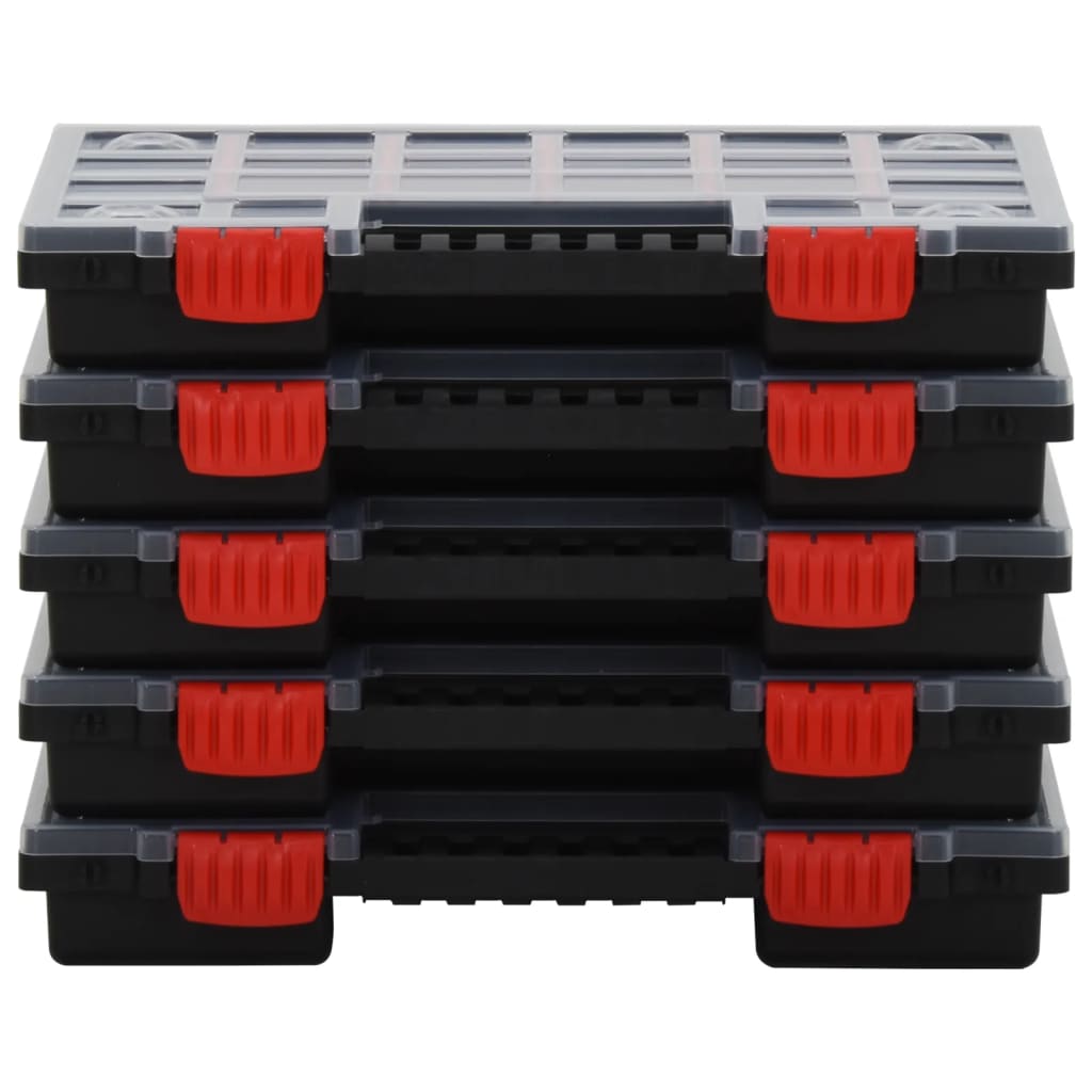 Boîtes de plage Vidaxl 5 PCS 34.5x25x5 cm Polypropène