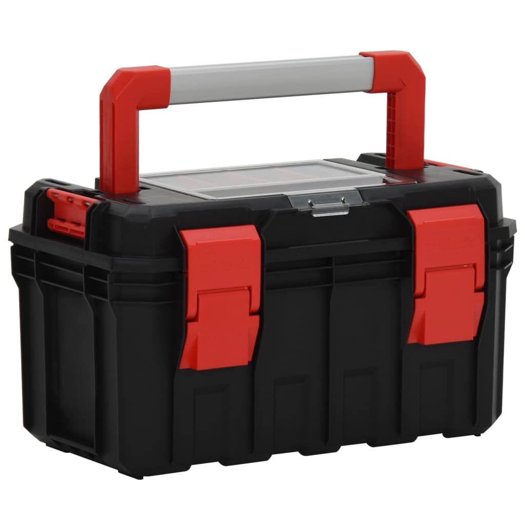 Vidaxl Toolbox 45x28x26,5 cm noir et rouge