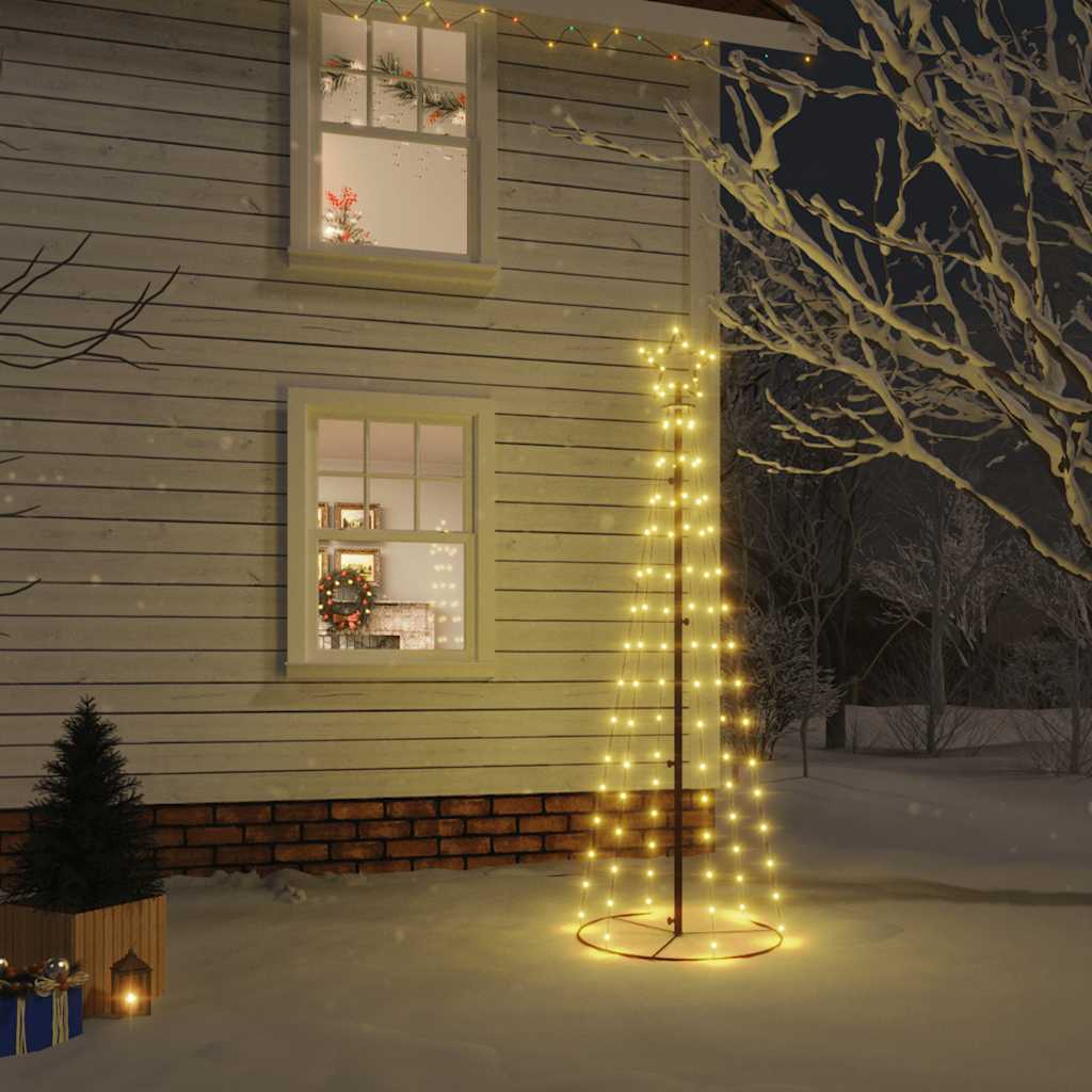 Vidaxl kegelkerstboom 108 LEDS 70x180 cm blanc chaud