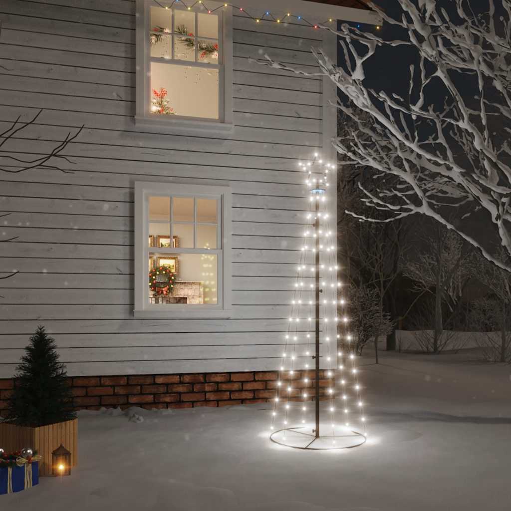 Vidaxl kegelkerstboom 108 LEDS 70x180 cm blanc froid
