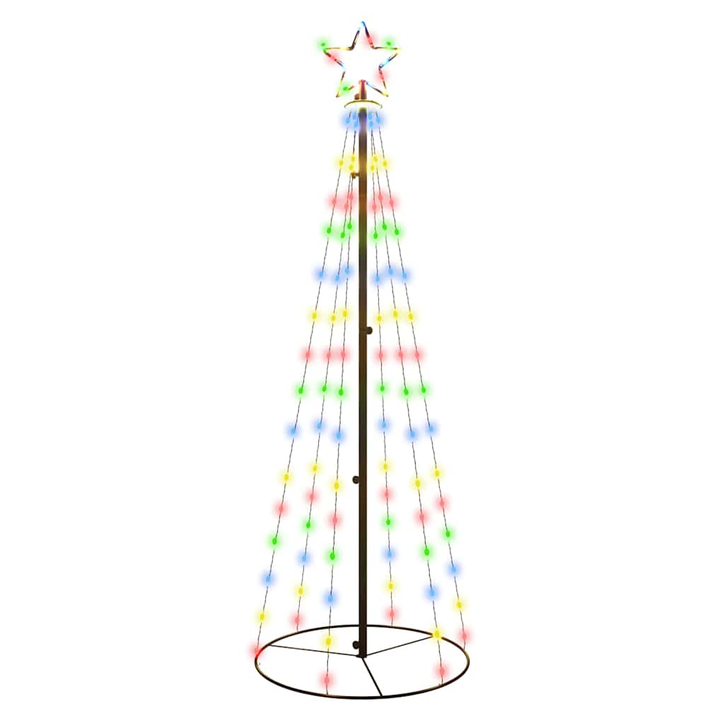 Vidaxl kegelkerstboom 108 LEDS 70x180 cm multi-colorants