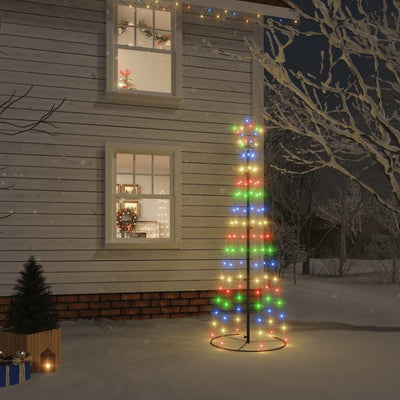 Vidaxl kegelkerstboom 108 LEDS 70x180 cm multi-colorants