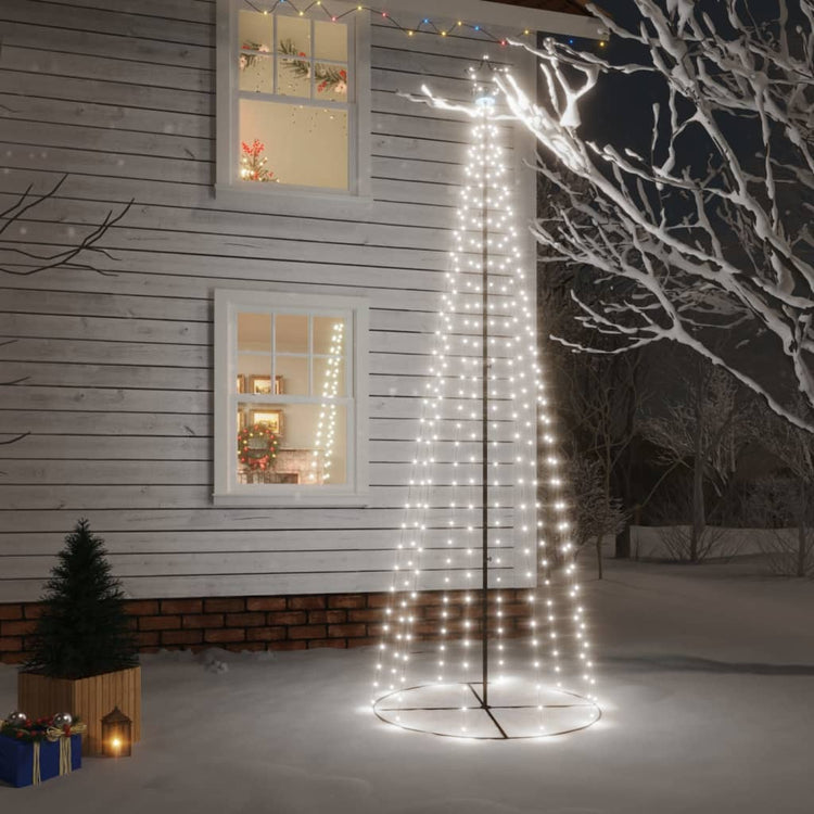 Vidaxl kegelkerstboom 310 LEDS 100x300 cm blanc froid