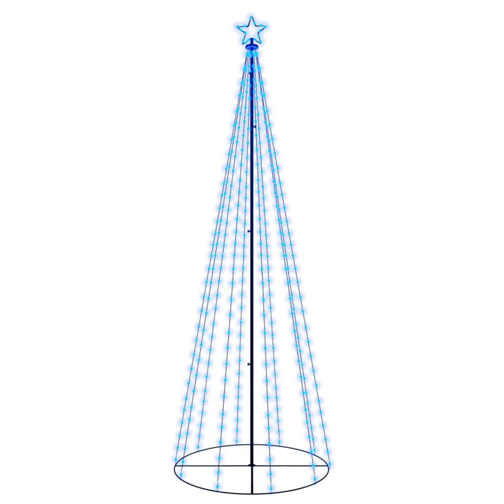 Vidaxl kegelkerstboom 310 LEDS 100x300 cm bleu
