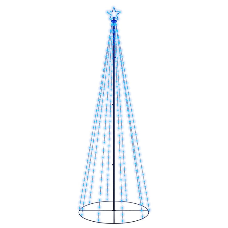 Vidaxl kegelkerstboom 310 LEDS 100x300 cm bleu