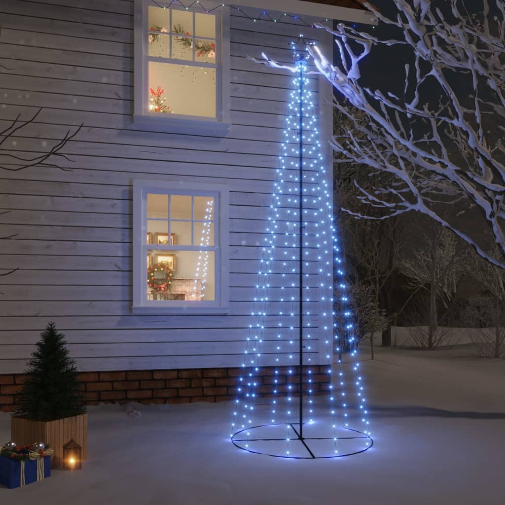 Vidaxl kegelkerstboom 310 LEDS 100x300 cm bleu