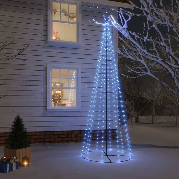 Vidaxl kegelkerstboom 310 LEDS 100x300 cm bleu