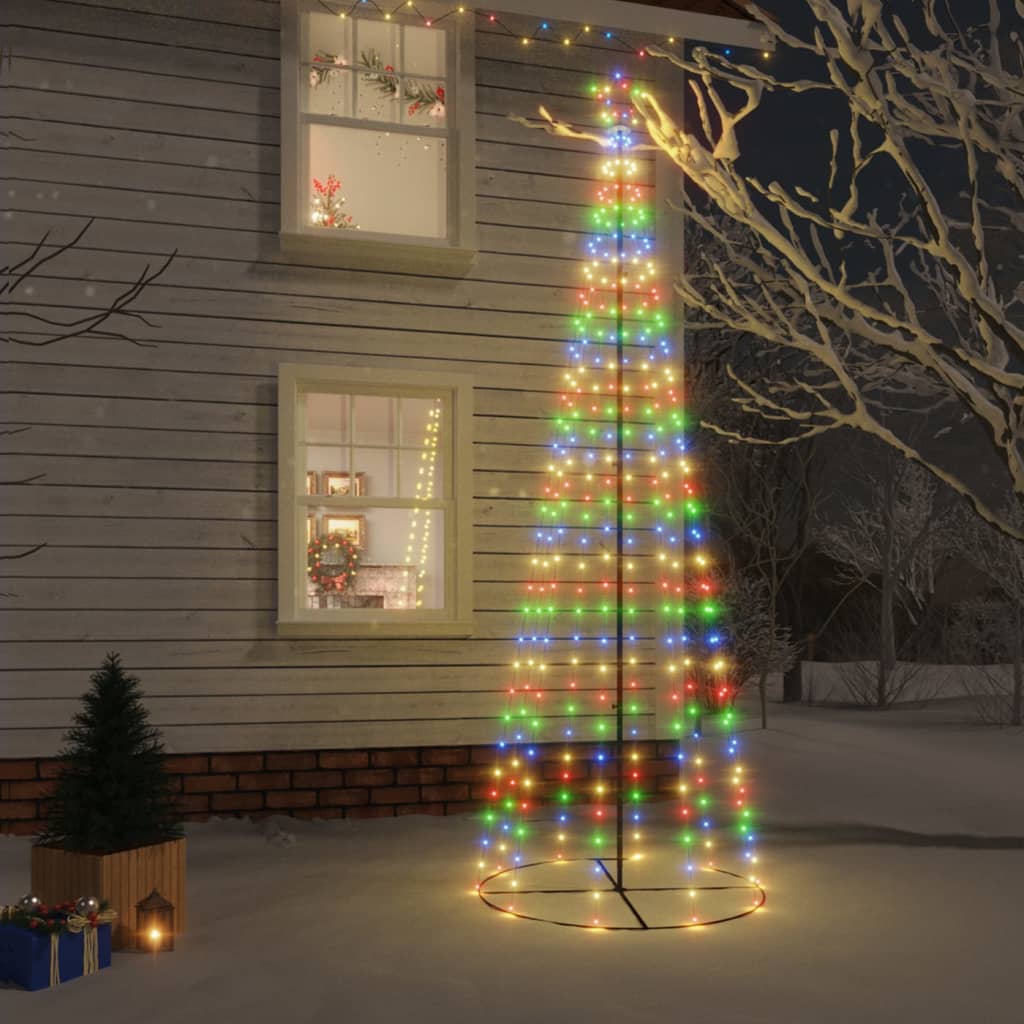 Vidaxl kegelkerstboom 310 LEDS 100x300 cm multi-colorant