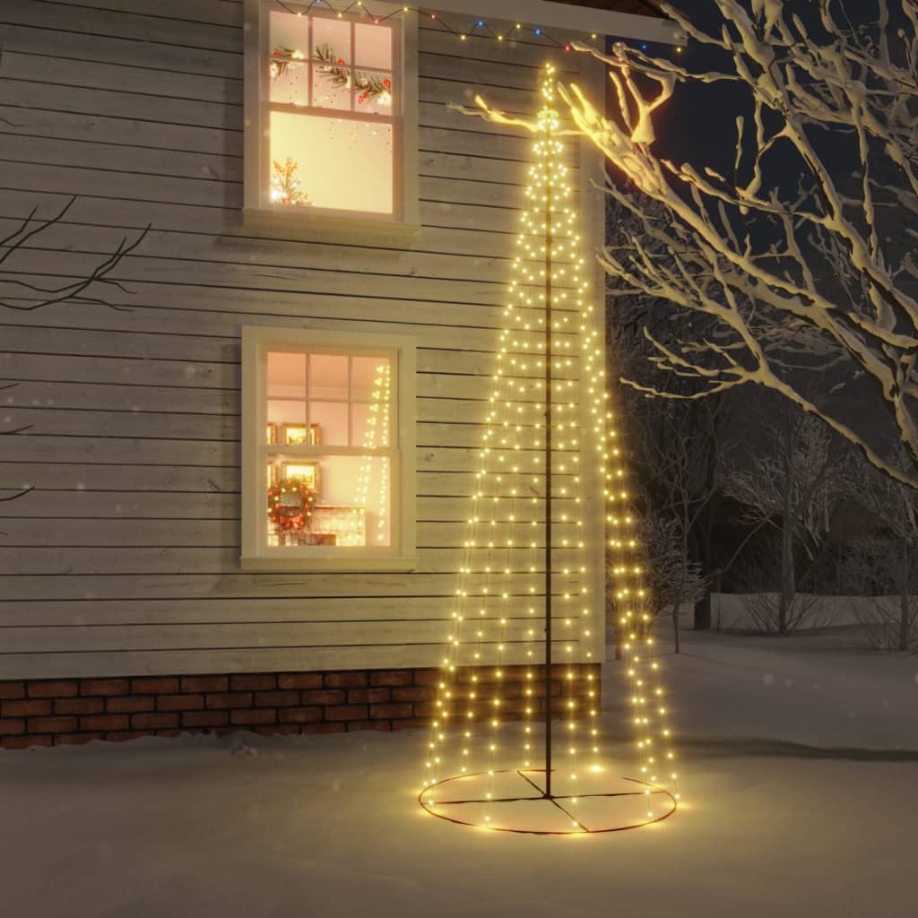 Vidaxl kegelkerstboom 732 LEDS blanc chaud 160x500 cm