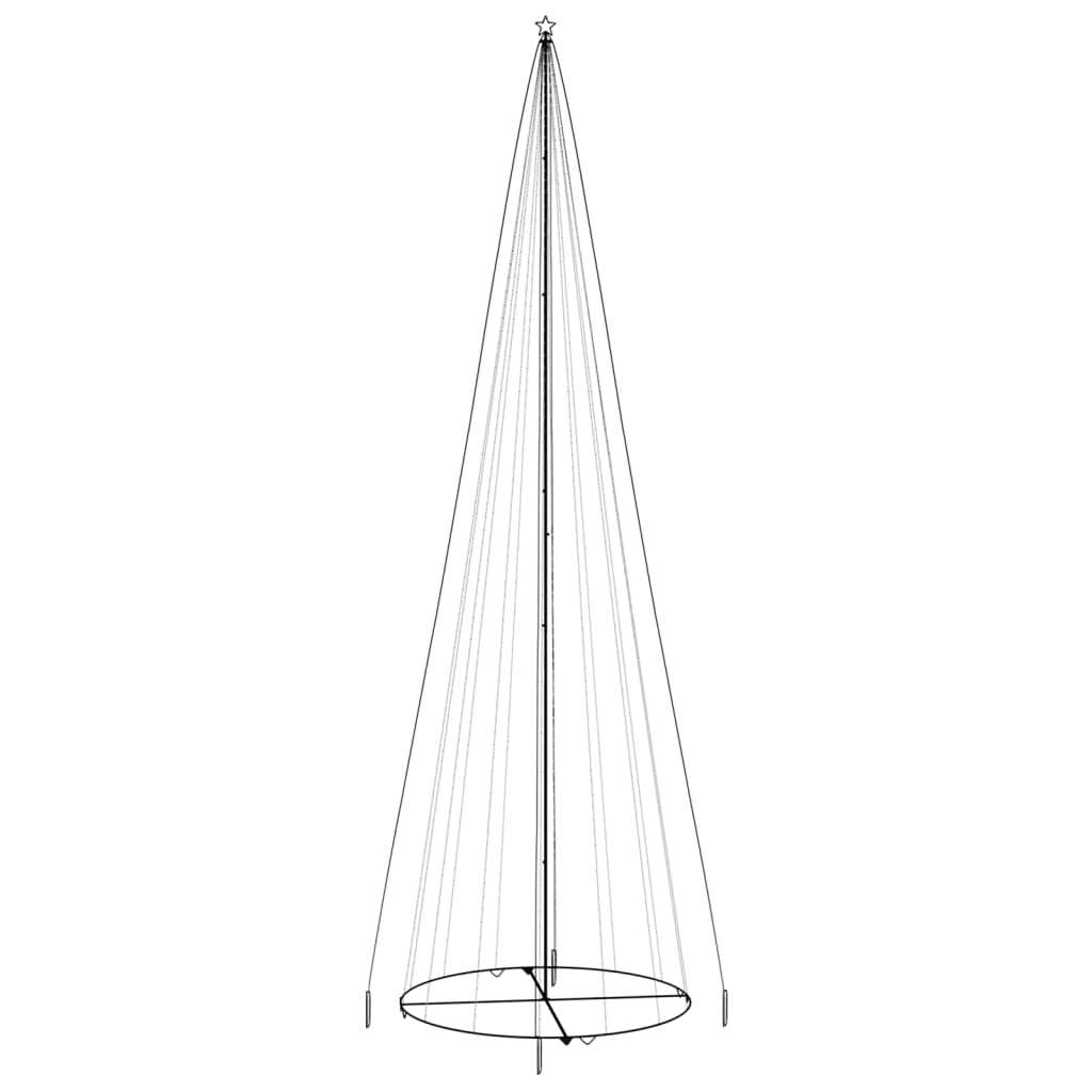 Vidaxl kegelkerstboom 1134 LEDS blanc chaud 230x800 cm