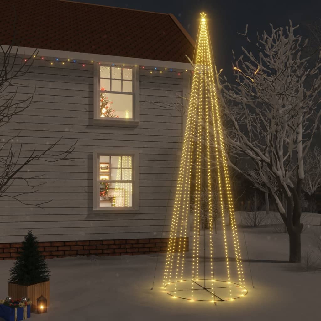 Vidaxl kegelkerstboom 1134 LEDS blanc chaud 230x800 cm