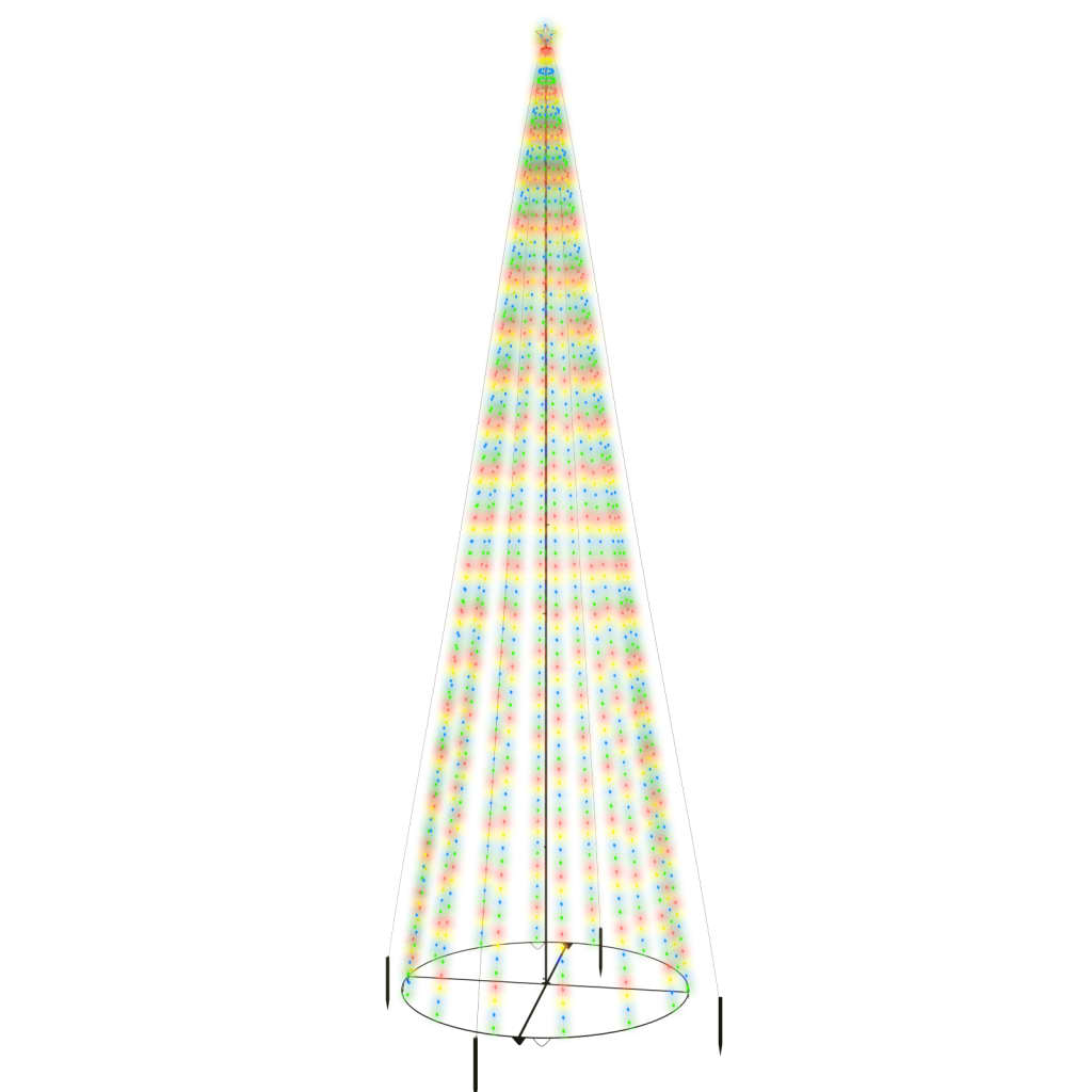Vidaxl kegelkerstboom 1134 LEDS Multi -colored 230x800 cm