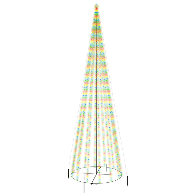 Vidaxl kegelkerstboom 1134 LEDS Multi -colored 230x800 cm