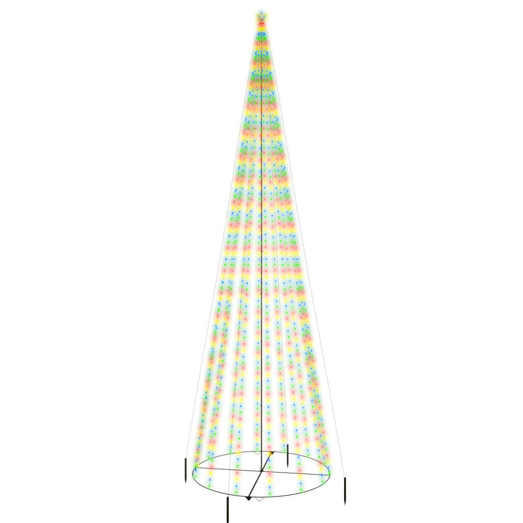 Vidaxl kegelkerstboom 1134 LEDS Multi -colored 230x800 cm