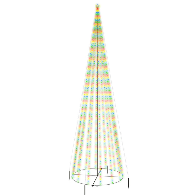 Vidaxl kegelkerstboom 1134 LEDS Multi -colored 230x800 cm