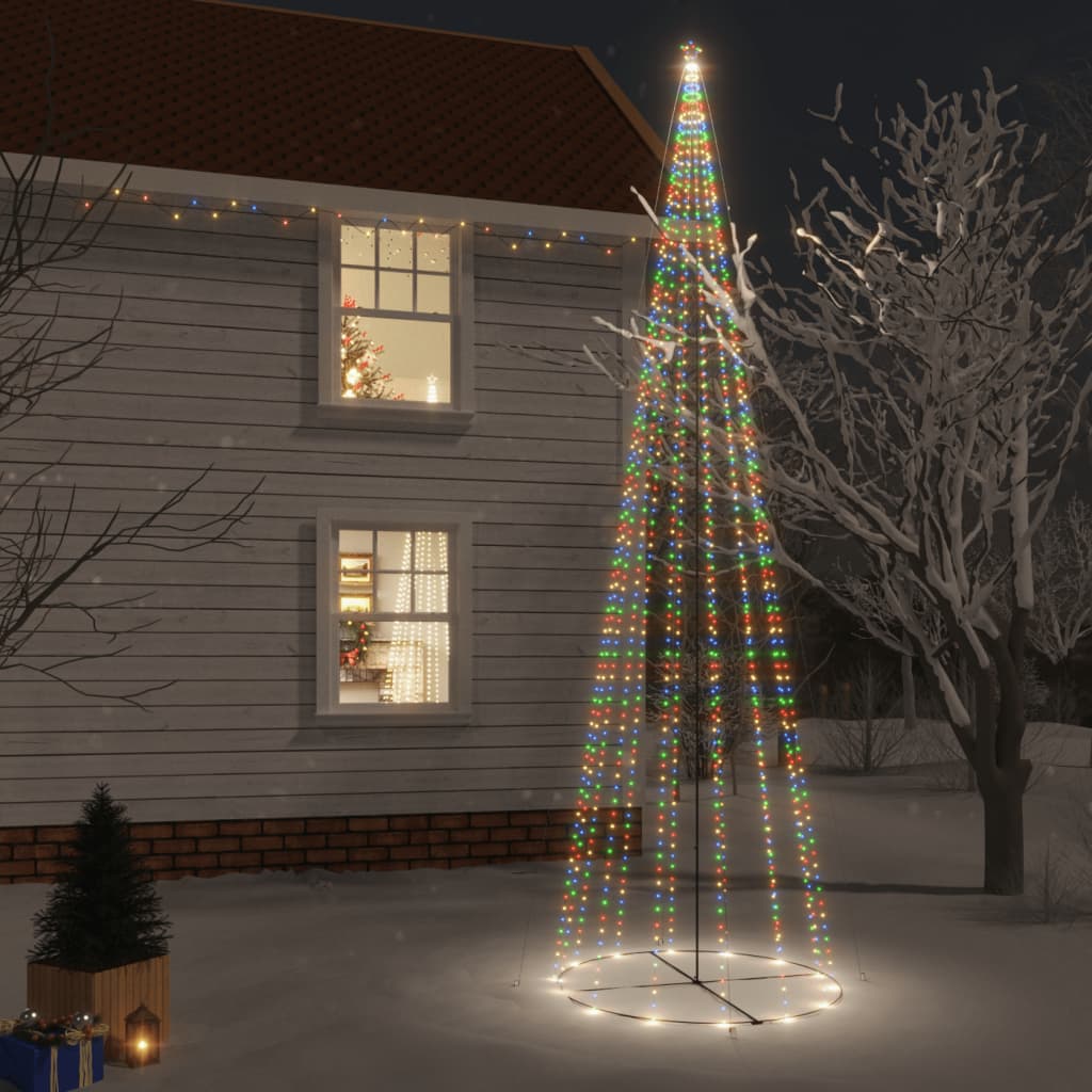 Vidaxl kegelkerstboom 1134 LEDS Multi -colored 230x800 cm