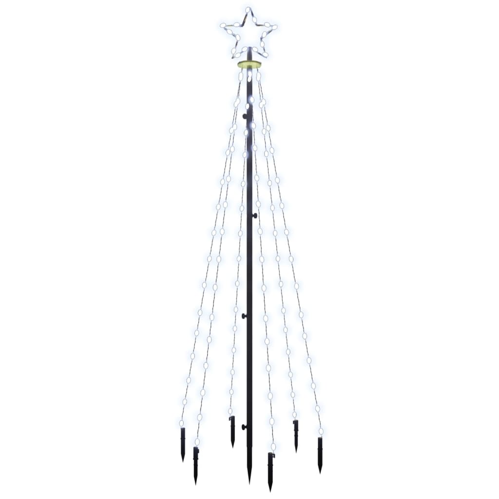 Vidaxl Christmas Tree avec broche de sol 108 LEDS Blanc froid 180 cm