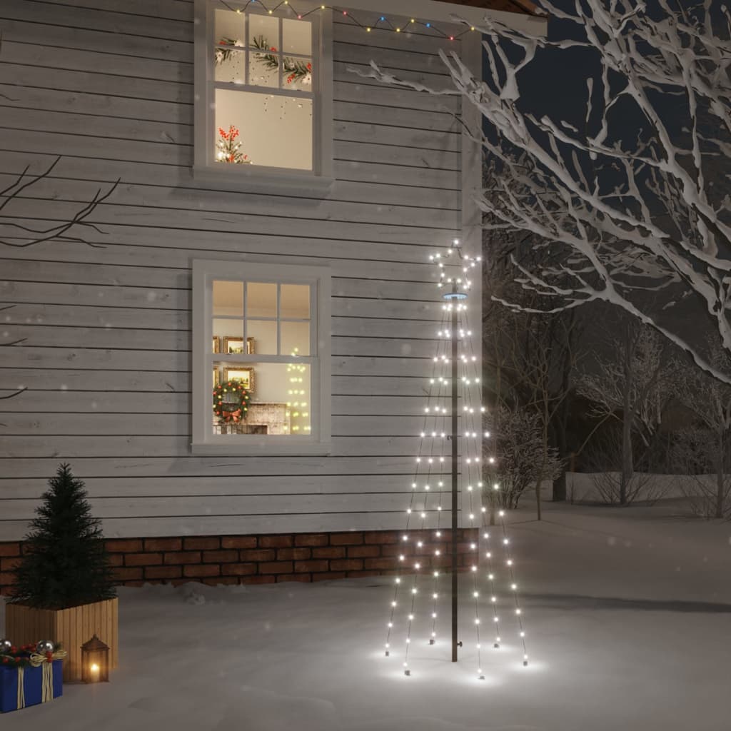 Vidaxl Christmas Tree avec broche de sol 108 LEDS Blanc froid 180 cm