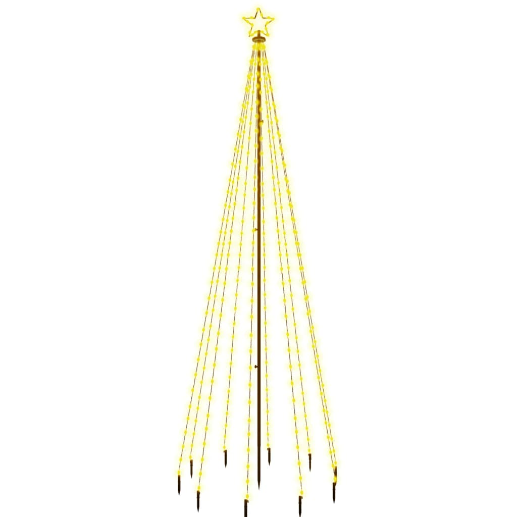 Vidaxl Christmas Tree avec broche de sol 310 LEDS blanc chaud 300 cm