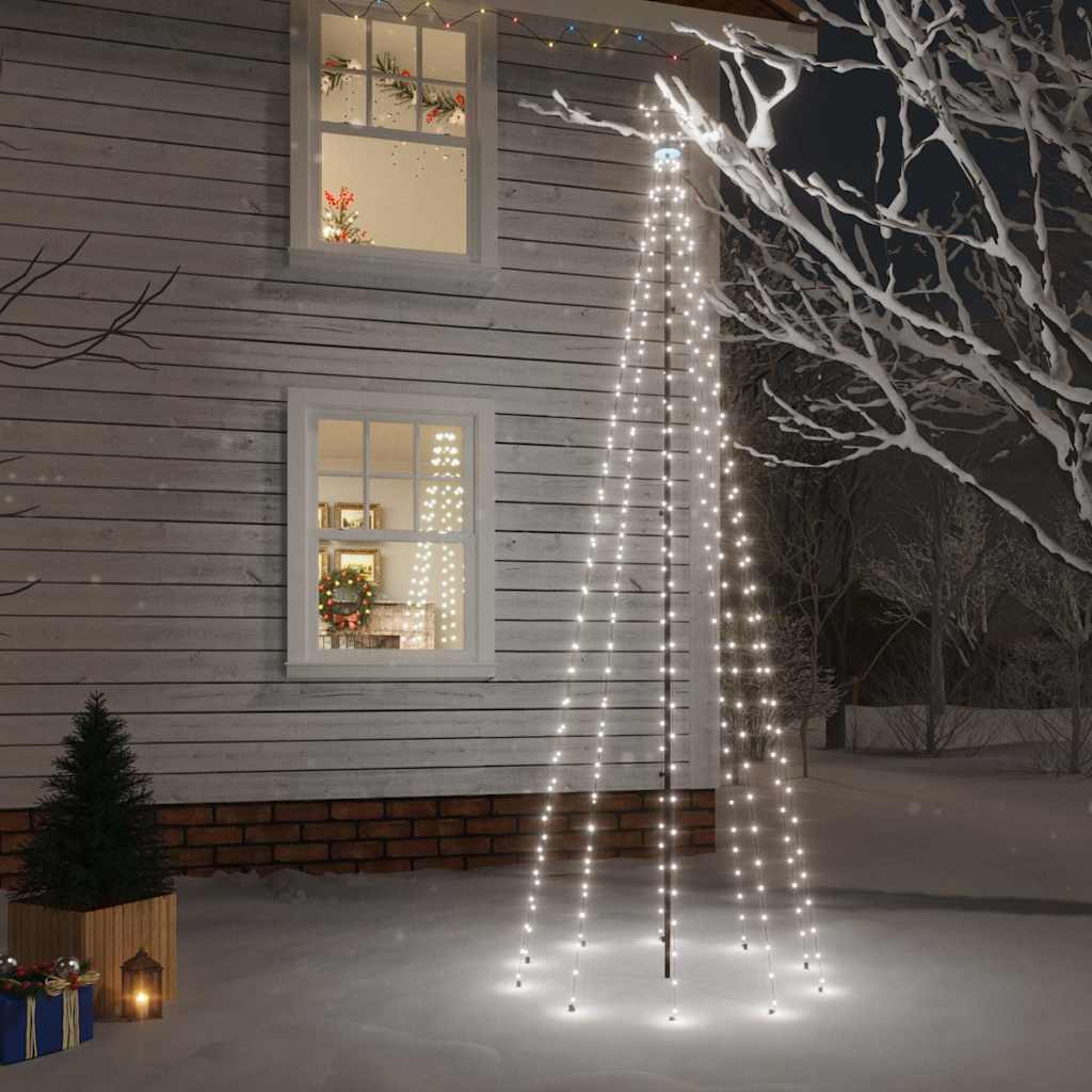 Vidaxx Sapin de Noël avec piquet 310 LED blanc froid 300 cm