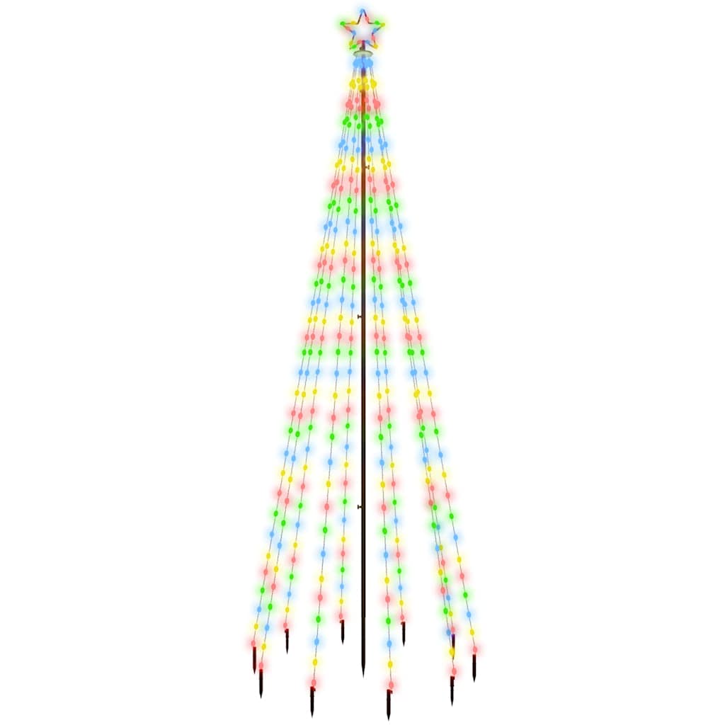 Arbre de Noël Vidaxl avec broche au sol 310 LEDS MULTICOLORÉS 300 cm