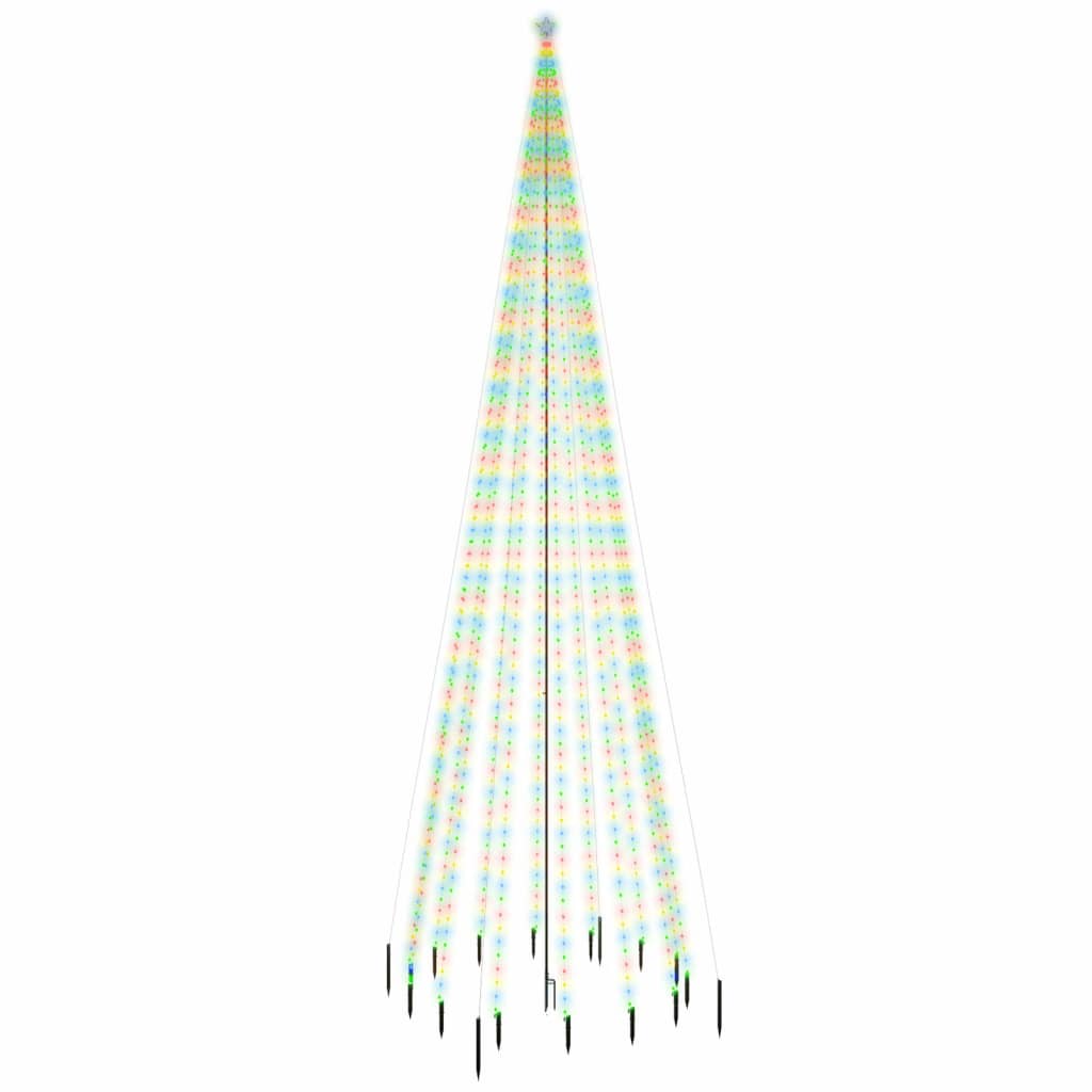 Arbre de Noël Vidaxl avec broche au sol 1134 LEDS multi-colorants 800 cm