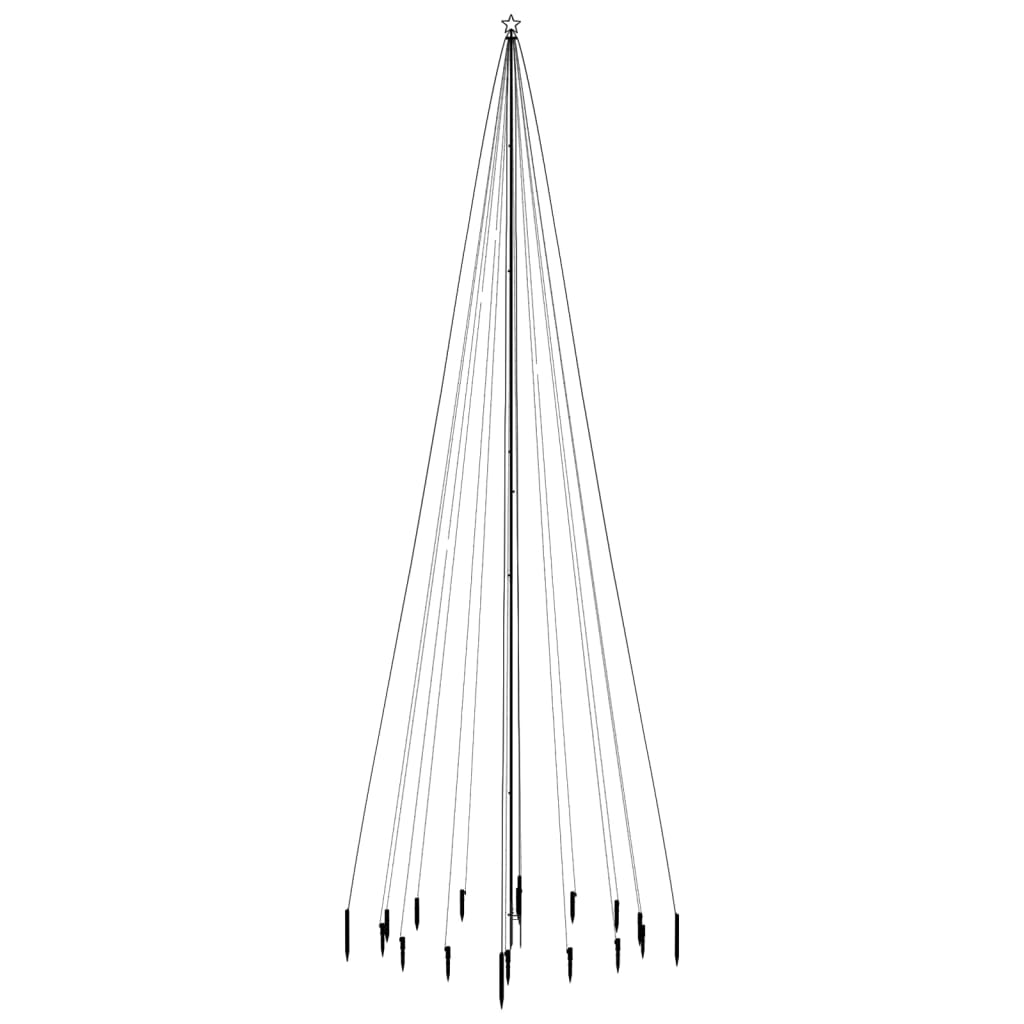 Arbre de Noël Vidaxl avec broche au sol 1134 LEDS multi-colorants 800 cm