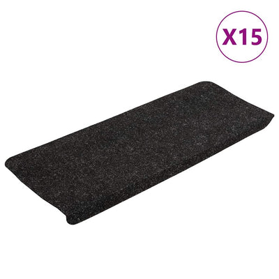Vidaxl Stair Mats auto-adhésif 15 ST 65X24.5x3,5 cm anthracite -colored