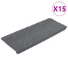 Vidaxl Mats d'escalier auto-adhésifs 15 ST 65X24.5x3,5 cm Gray