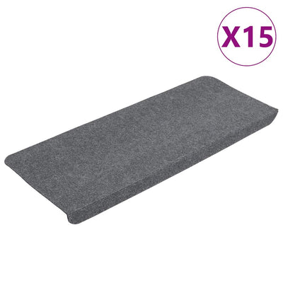 Vidaxl Mats d'escalier auto-adhésifs 15 ST 65X24.5x3,5 cm Gray