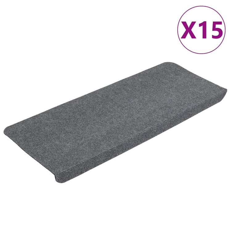 Vidaxl Mats d'escalier auto-adhésifs 15 ST 65X24.5x3,5 cm Gray