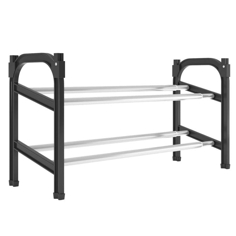 Rack de chaussures Vidaxl avec 2 étagères s'étendant 119x24x37 cm