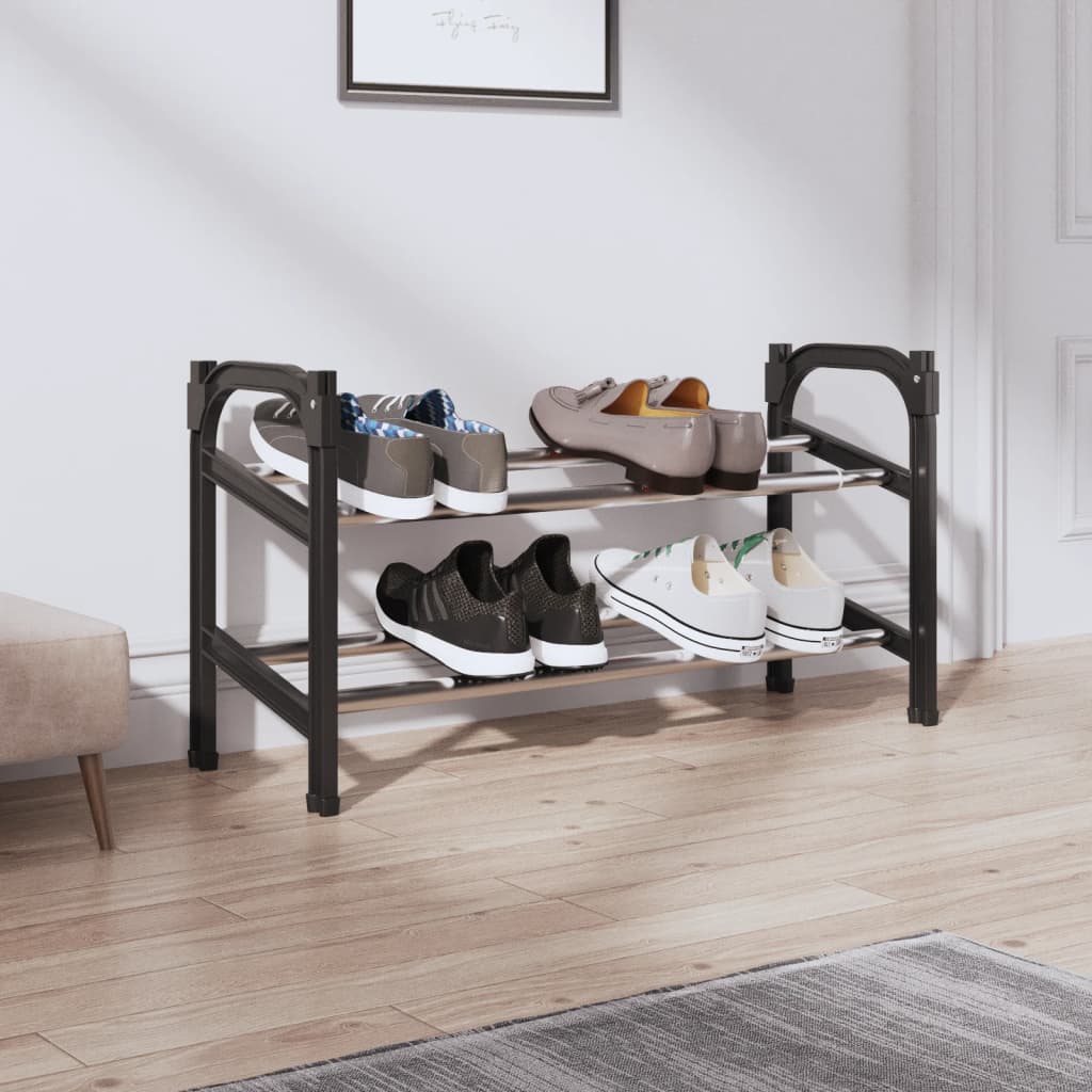 Rack de chaussures Vidaxl avec 2 étagères s'étendant 119x24x37 cm