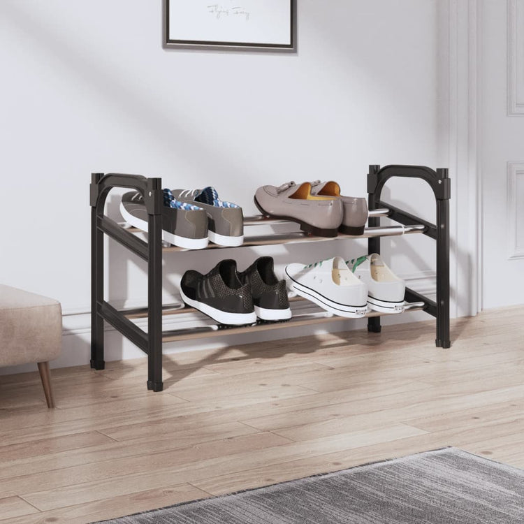 Rack de chaussures Vidaxl avec 2 étagères s'étendant 119x24x37 cm