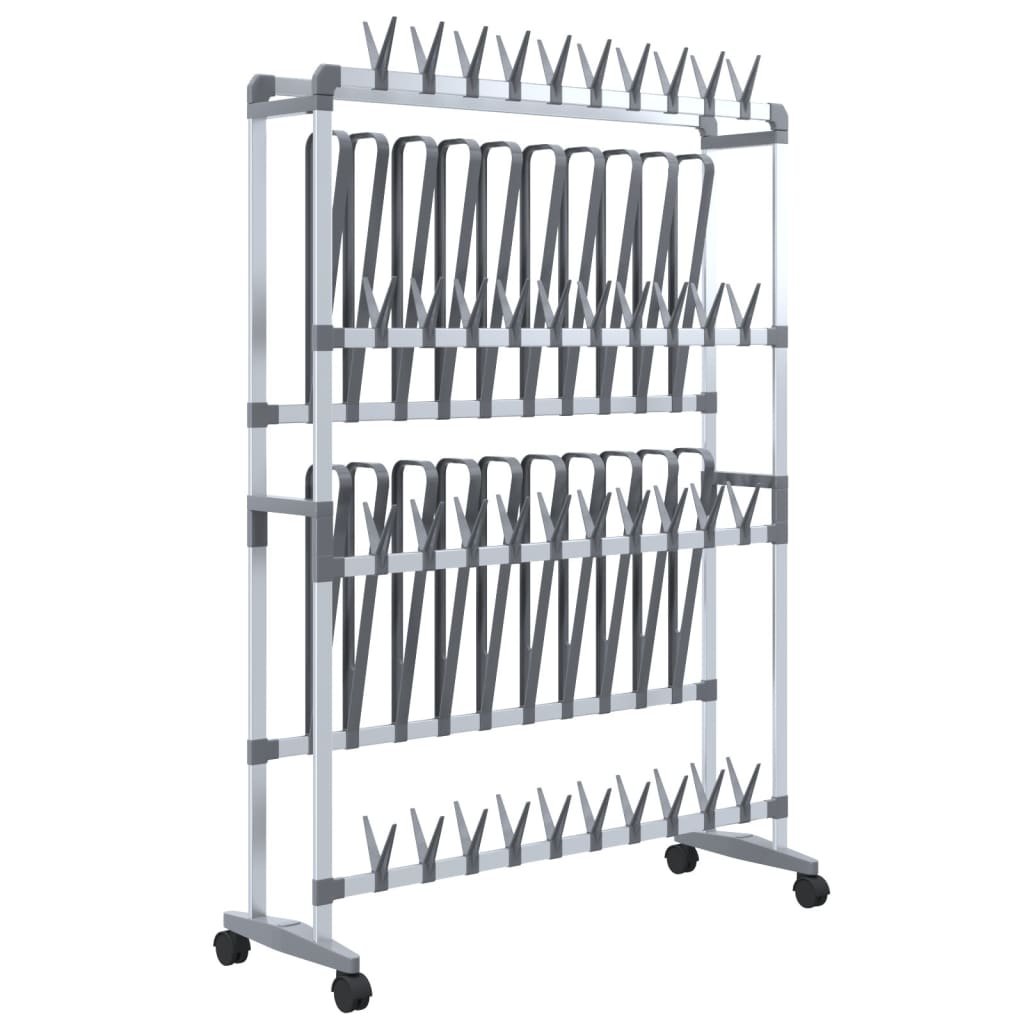 Vidaxx étagère à chaussures à roulettes 89x27x120 cm couleur argent