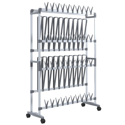 Vidaxx étagère à chaussures à roulettes 89x27x120 cm couleur argent